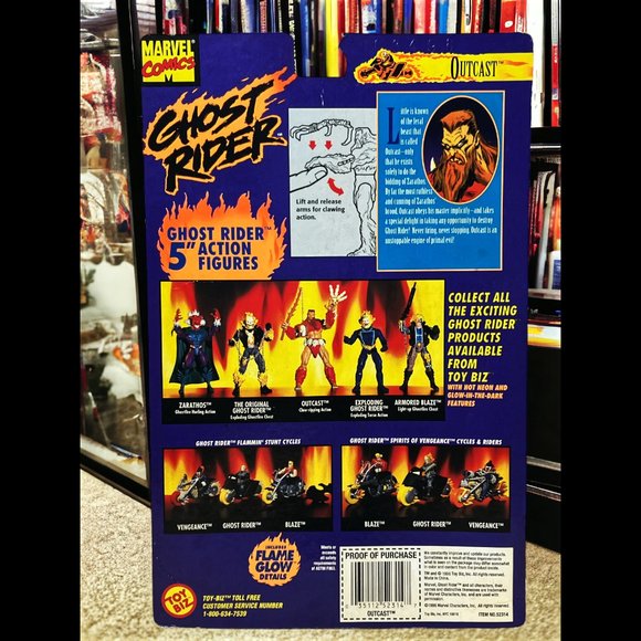 1996 MARVEL COMICS GHOST RIDER-OUTCAST FIGURE By: TOYBIZ w/COMIC BOOK SEALD - Picture 6 of 7